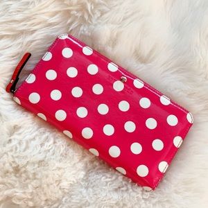 Kate Spade Pink and white polka dots wallet